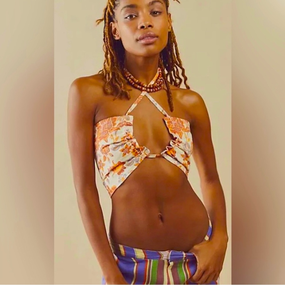 NWT Free People convertible floral bandeau top medium